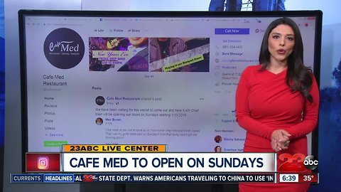 Cafe Med to open for Sunday brunch