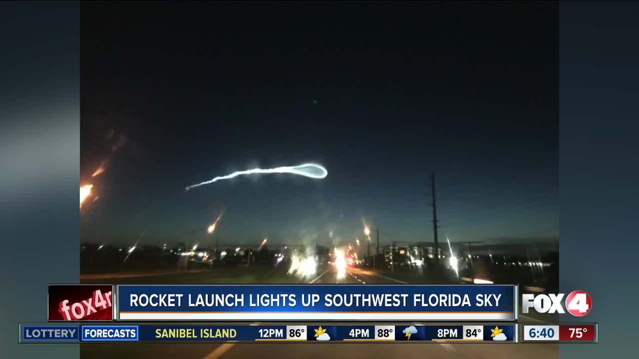 Rocket launch lights up SWFL sky