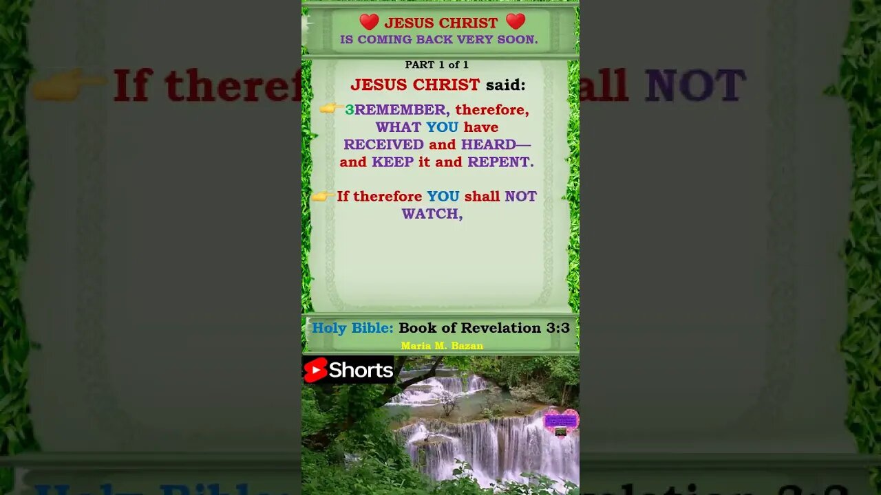 JESUS CHRIST IS COMING BACK VERY SOON. WHEN? P1 of 1 #shorts