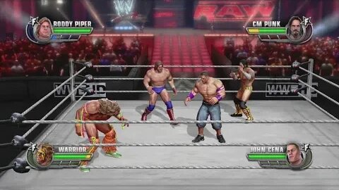WWE All Stars - Roddy Piper/Ultimate Warrior vs CM Punk/John Cena