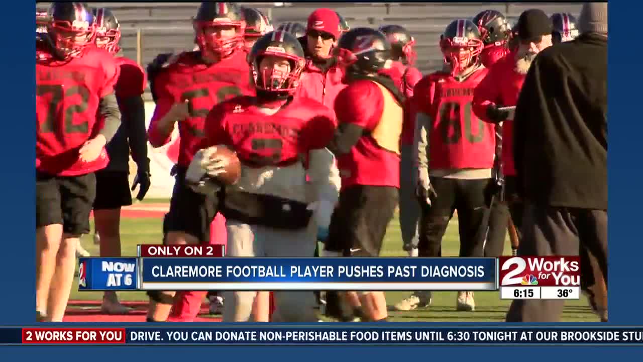 Claremore football player pushes past diagnosis