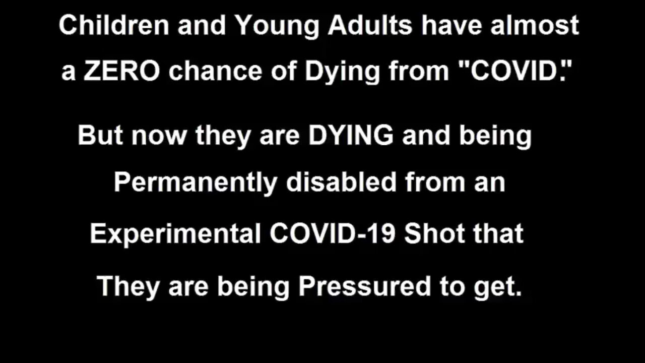 We are Destroying the Lives of our Young with Experimental COVID Injections (Genocide)