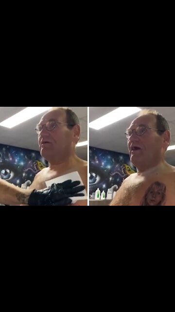 Man in tears after getting tattoo of late wife close to his heart