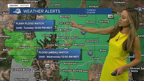 Heavy rain threat remains in Denver Tuesday evening