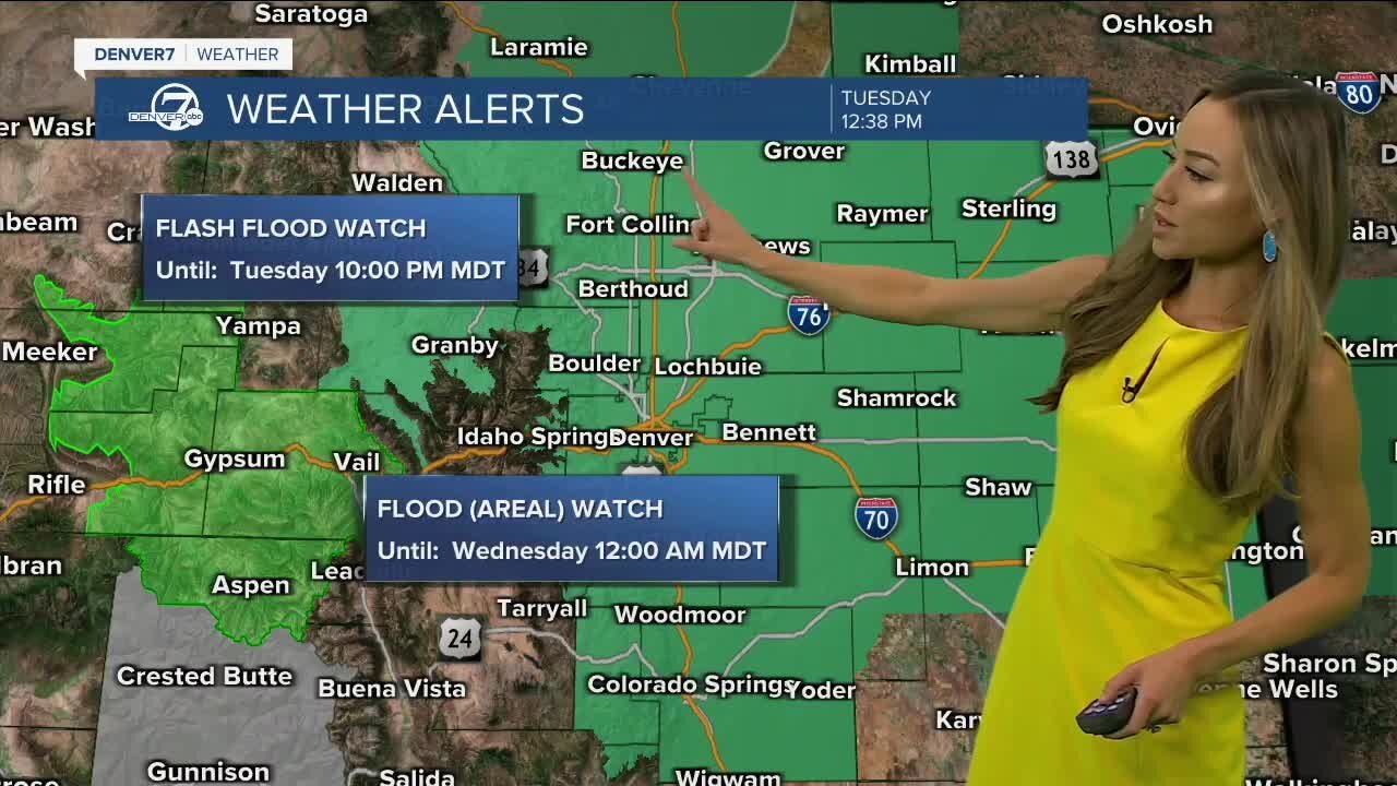 Heavy rain threat remains in Denver Tuesday evening