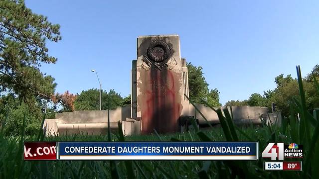 Confederate monument in KC vandalized