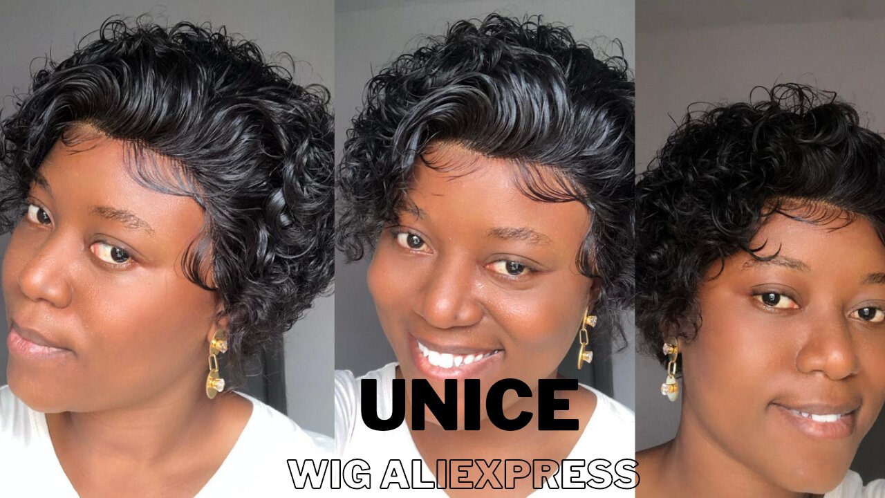 Unice Hair Aliexpress Curly Pixie Cut wig Install