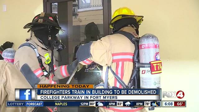 Firefighters training in building set for demolition - 6am live report