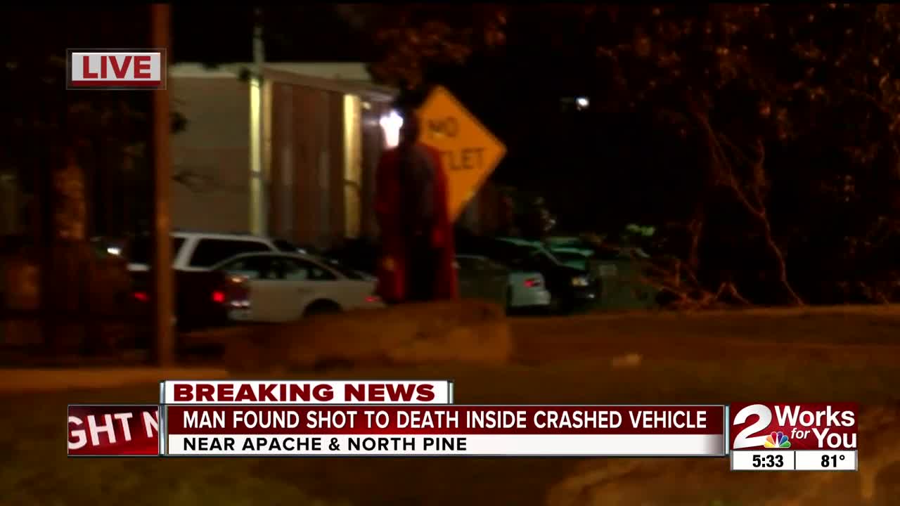 man found shot to death inside crashed vehicle