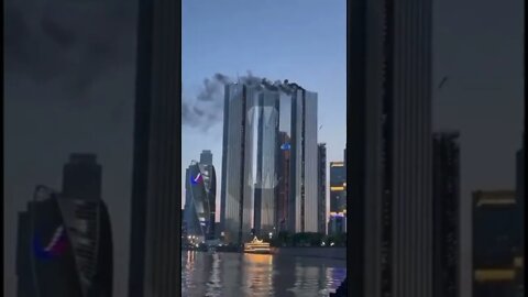 Russian capital buildings in Moscow caught Fire #shorts