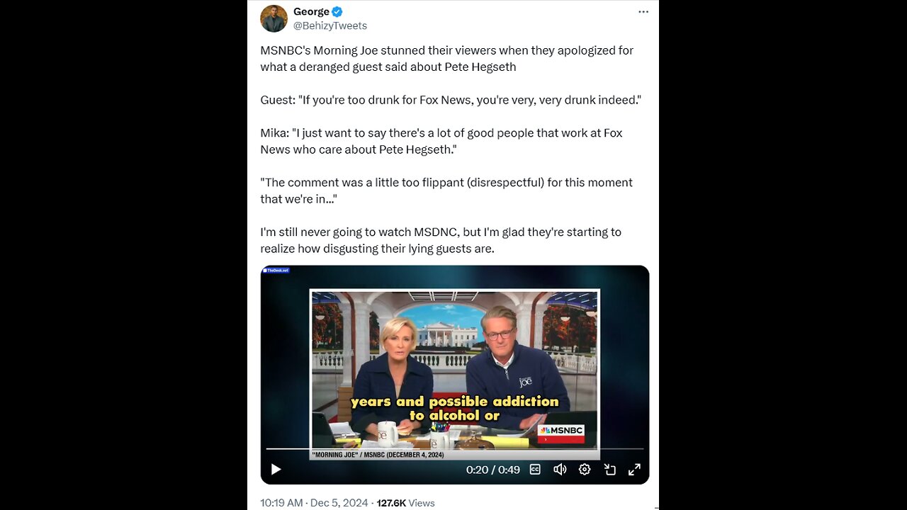 MSNBC's Morning Joe stunned their viewers when they apologized to FOX