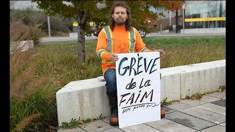 Grève de la faim de Daniel Girard devant TVA