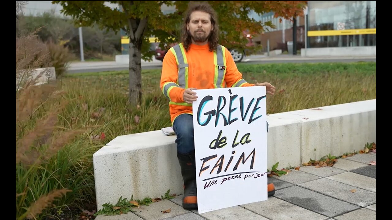 Grève de la faim de Daniel Girard devant TVA
