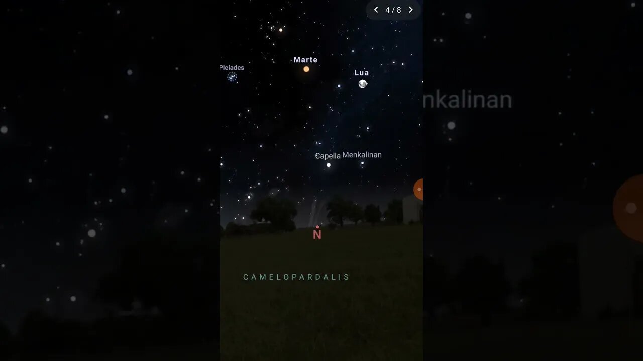 Lua e Marte próximos - Eventos do céu 8-12-2022