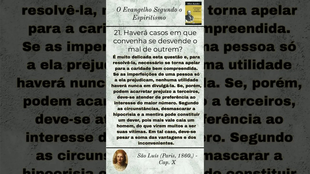 [ESE] Haverá casos em que convenha se desvende o mal de outrem?