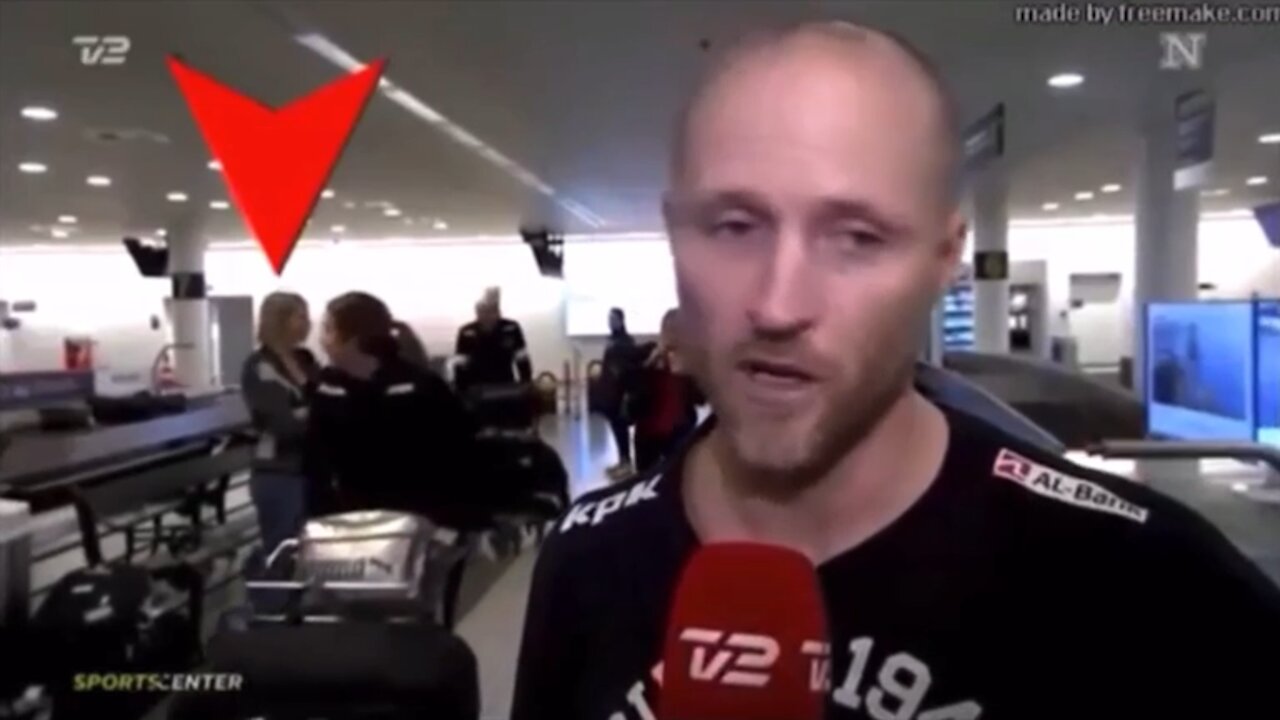 Woman in the back during interview disappears! time traveler or [conspiracy]