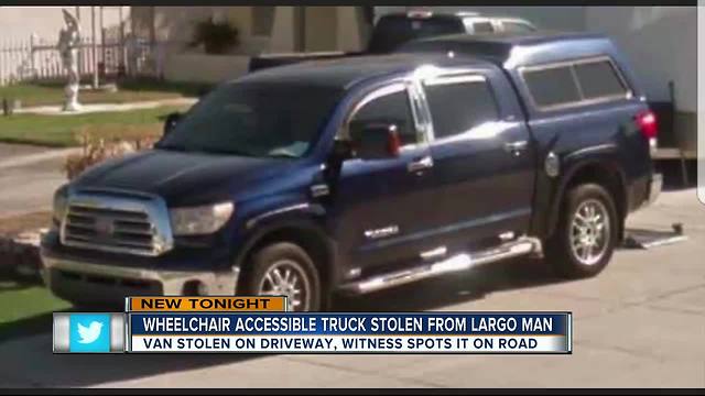 Largo man needs help tracking down wheelchair-accessible truck stolen from driveway