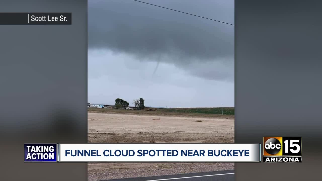 Funnel cloud spotted near Buckeye