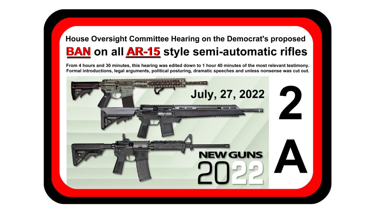 Hearing for BAN on all AR-15 style semi-automatic rifles * 7/27/2022