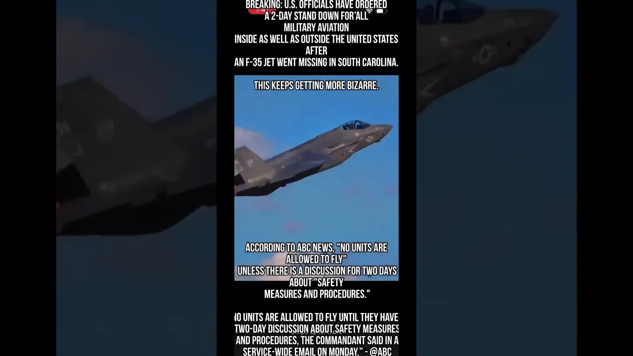 F-35JET U.S MILITARY BANS FLYING🚨✈️