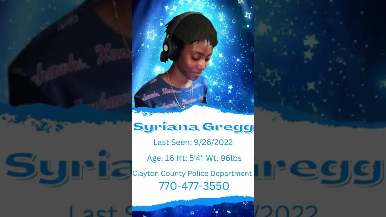 URGENT MATTIE'S CALL - 16-year-old Syriana Gregg NEVER MADE IT TO SCHOOL - Could be in Danger