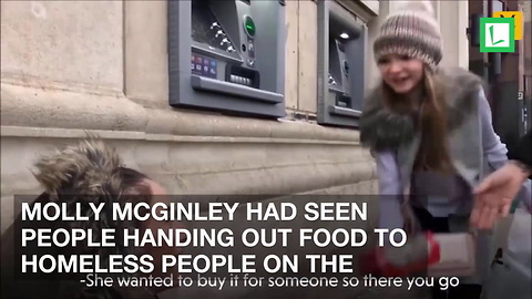 Age 9 Girl Has Message to All after Using Birthday Money to Feed Homeless on Streets