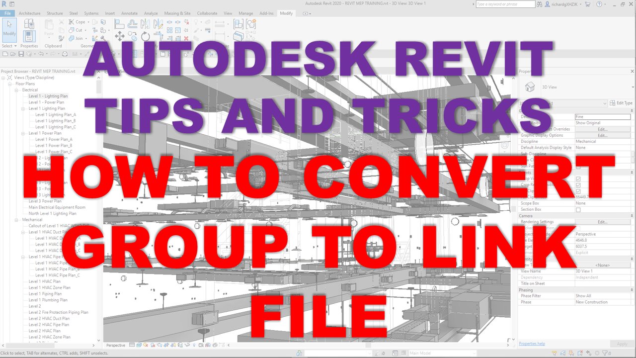 AUTODESK REVIT TIPS AND TRICKS: HOW TO CONVERT GROUP TO LINK FILE