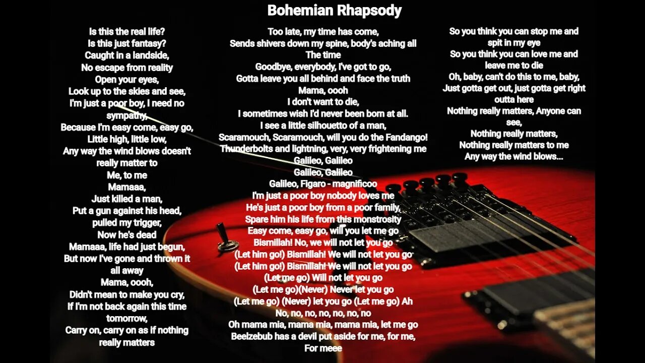 Bohemian Rhapsody - Queen lyrics HQ