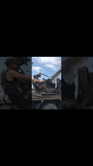 LPR/Soviet 57-mm anti-aircraft gun S-60 in the stern of the truck "Ural" #special operation