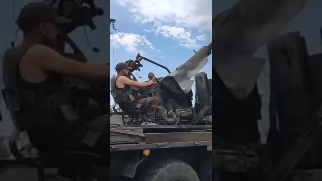 LPR/Soviet 57-mm anti-aircraft gun S-60 in the stern of the truck "Ural" #special operation