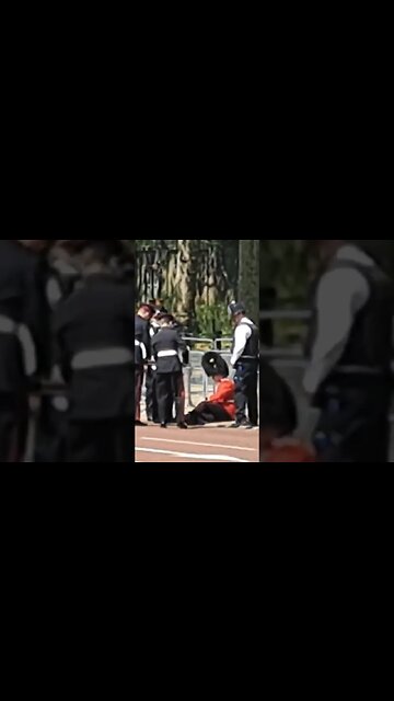 Guard faints in the heat #thekingsguard