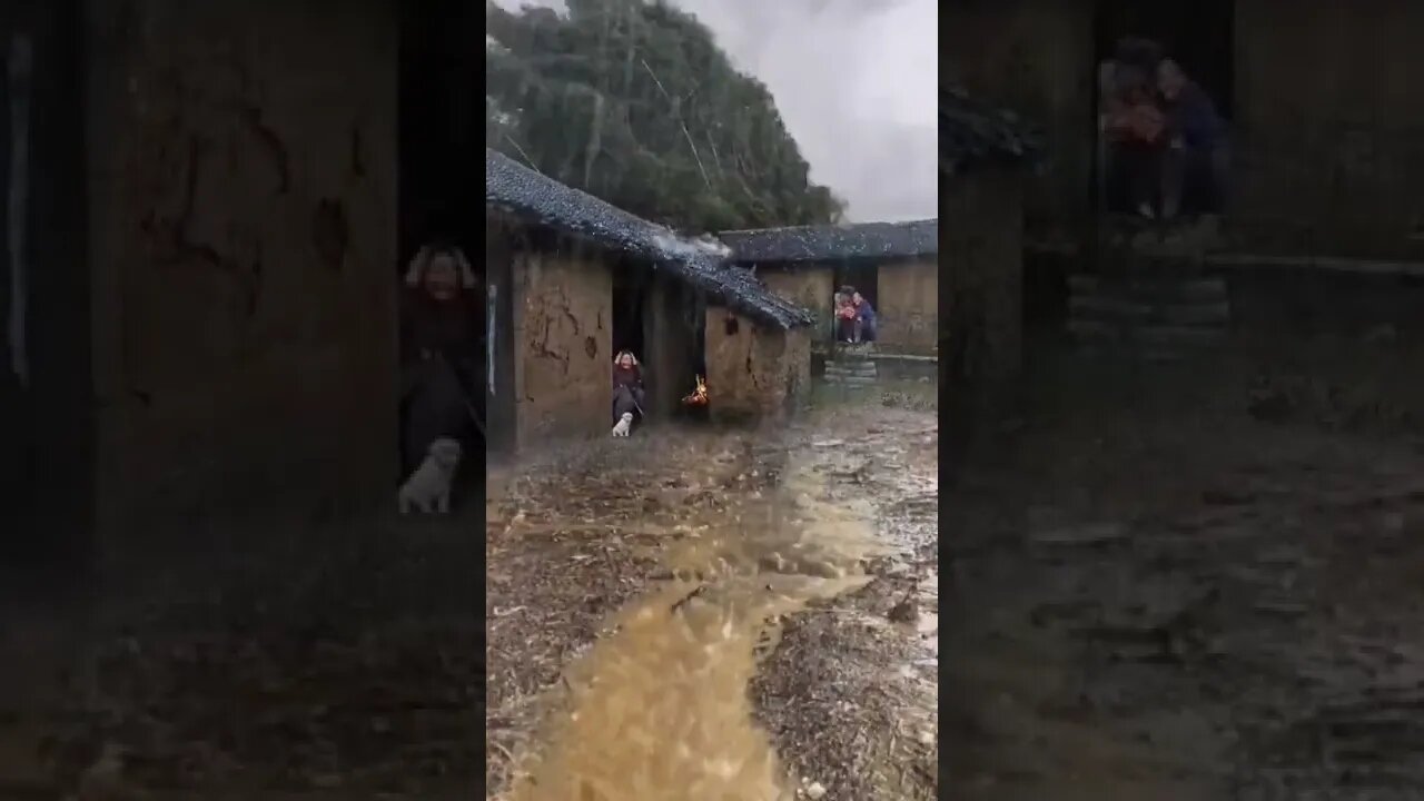 alone in the rain🚶beautiful weather 🌧️, village weather, heavy rain,rain sound,sound for sleeping 😴