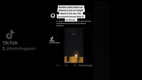 Another video shows air defense SHOT at a UFO Hassan Rud, N OF Tehran #somepeopleabouttocroaknews