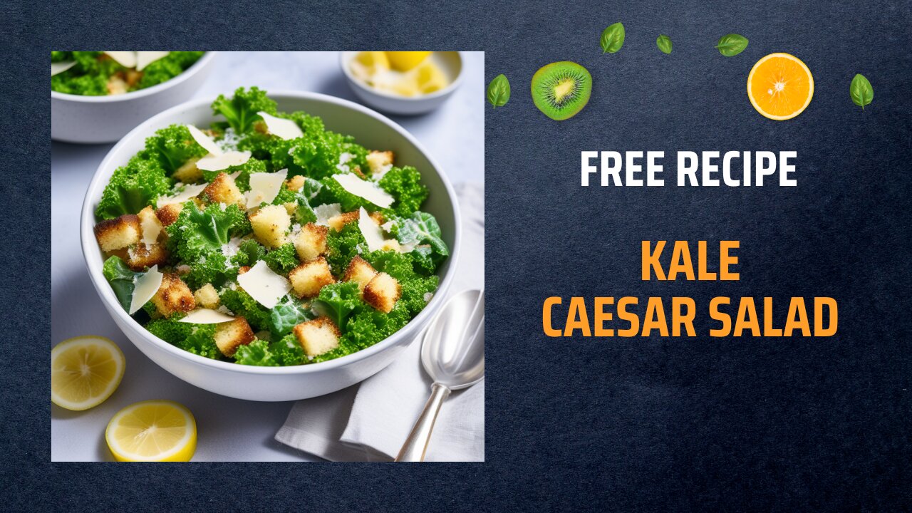 Free Kale Caesar Salad Recipe 🥬🥗🧀Free Ebooks +Healing Frequency🎵