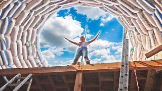 The House That Defies Gravity!? How Our Earthbag Walls Slope In Without Collapsing