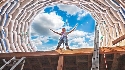 The House That Defies Gravity!? How Our Earthbag Walls Slope In Without Collapsing