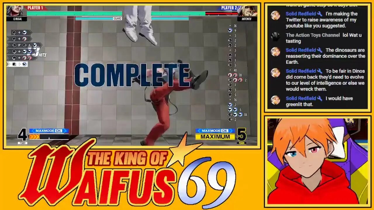 Playing King Of Fighters 15 and complaining about life with chat