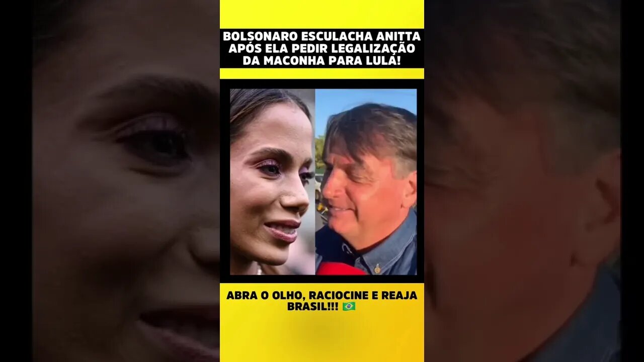 #bolsonaro esculacha #anitta após ela pedir legalização da maconha para Luladrao