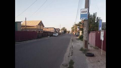 Kiev, Troyeshina village, road at the Ambulatory stop.