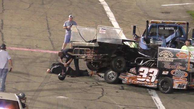 Drivers fight after crash at Anderson, Indiana race