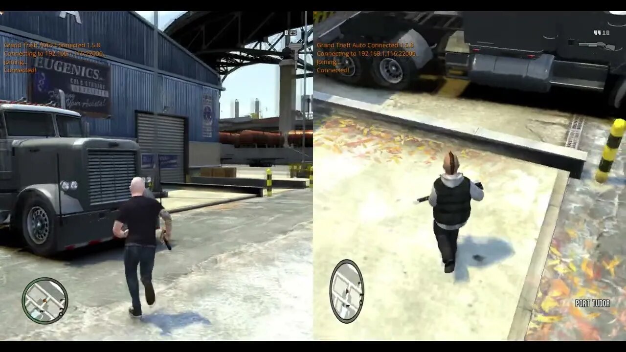 GTA IV in 2023 Split Screen Truck Heist at the Docks