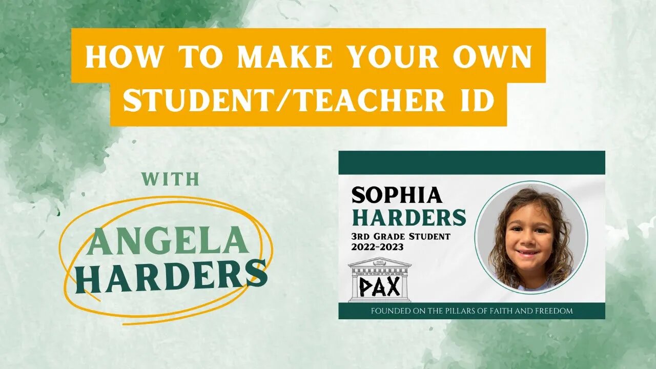 How to Make Your Own Homeschool Student or Teacher ID Badge using the PAX Academy Template