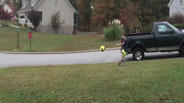 "Future Soccer Player Breaks The Fence"