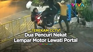 Motor Tersangkut di Portal saat Kabur, Pencuri Auto Punya Kekuatan Super