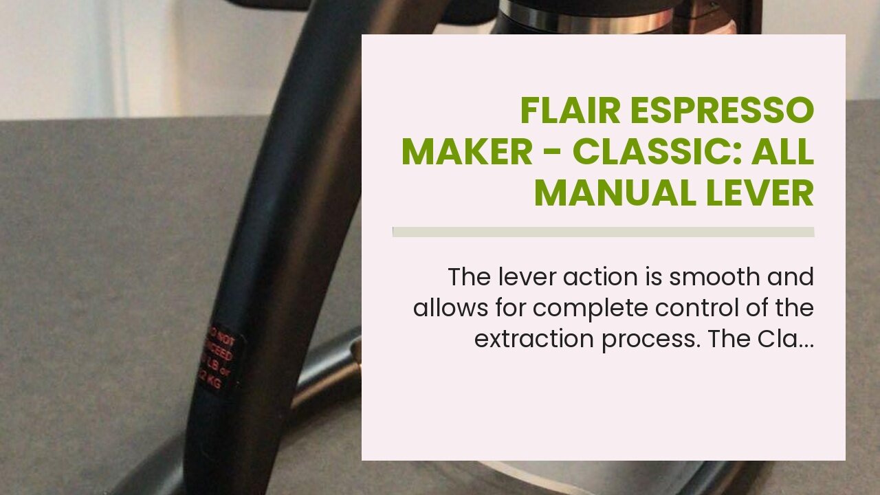 Flair Espresso Maker - Classic: All manual lever espresso maker for the home - portable and non...