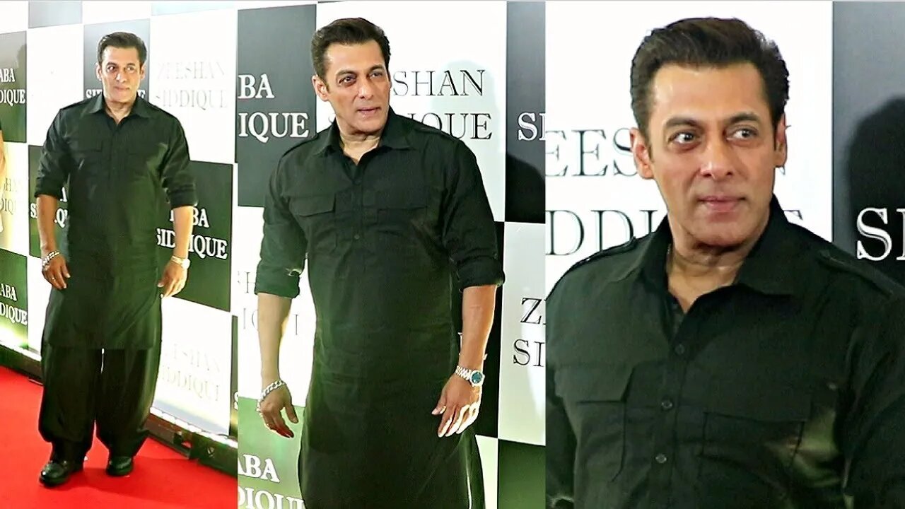 Media Gone Crazy When Salman Khan arrives in Black Pathani at Baba Siddique's Iftaar Party 2023