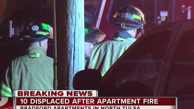 10 displaced after north Tulsa apartment fire