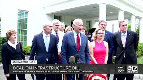 Senator Sinema helps negotiate a bipartisan infrastructure deal in the Senate