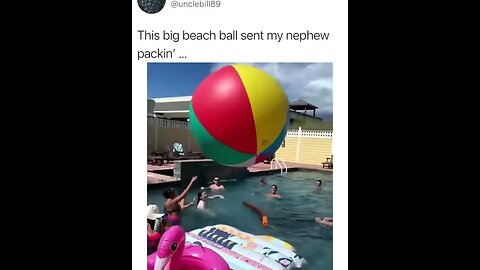 A giant beach ball hit the boy