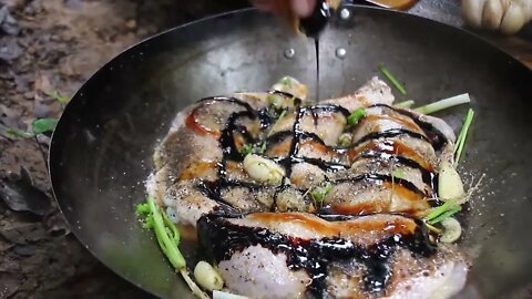 Cooking Coconut Chicken Leg Recipe eating so Yummy - Use Coconut water Cook Chicken Meat in Fry P-18